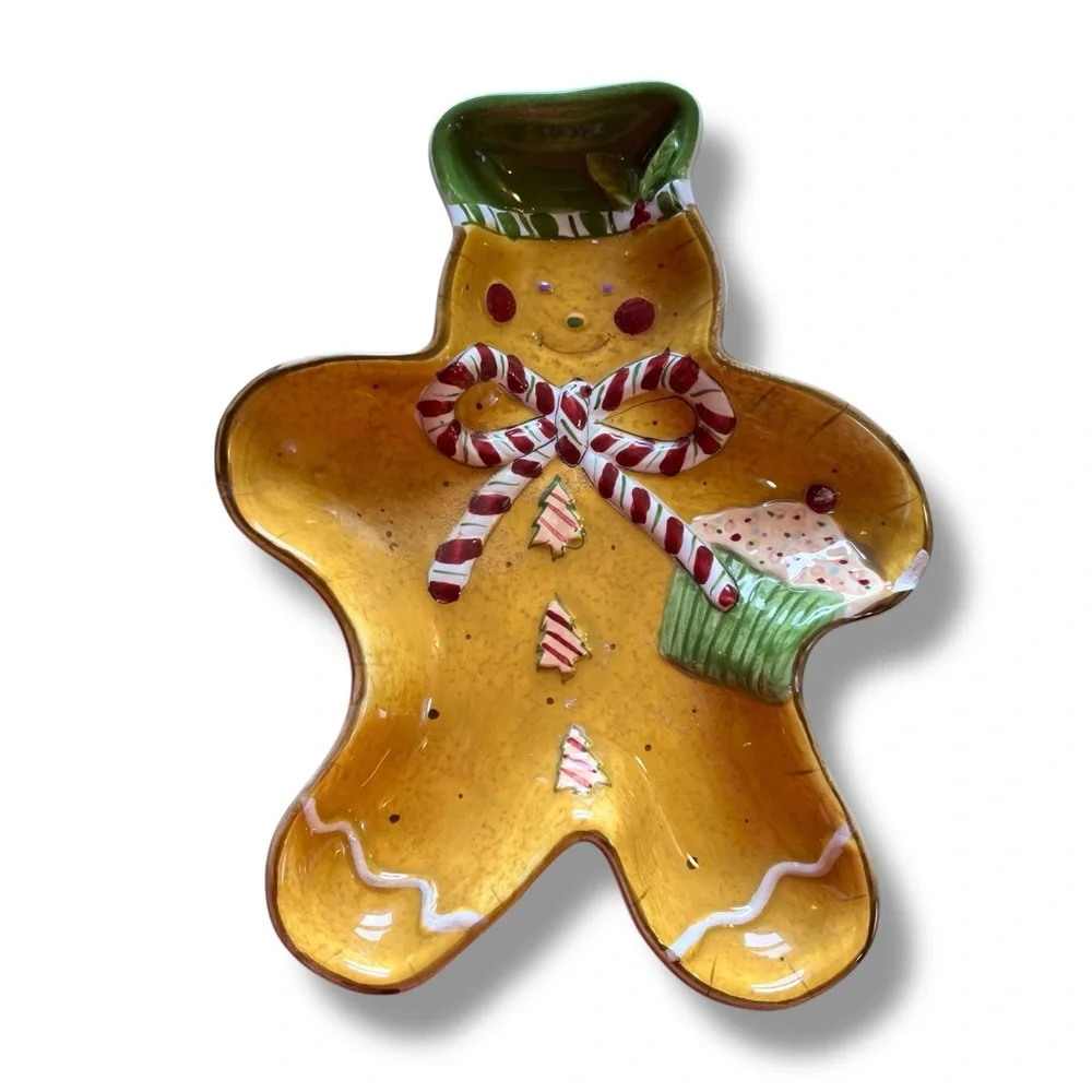 Holiday Treats Festive Gingerbread Man Candy Dishes